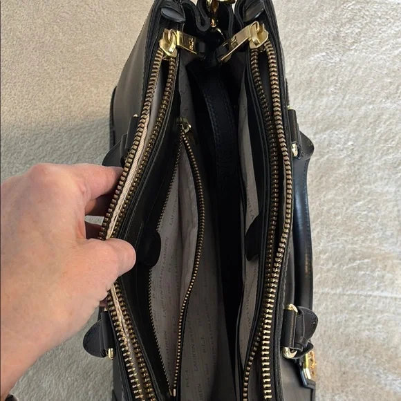 Lauren Ralph Lauren Black Leather Satchel - Picture 7 of 12